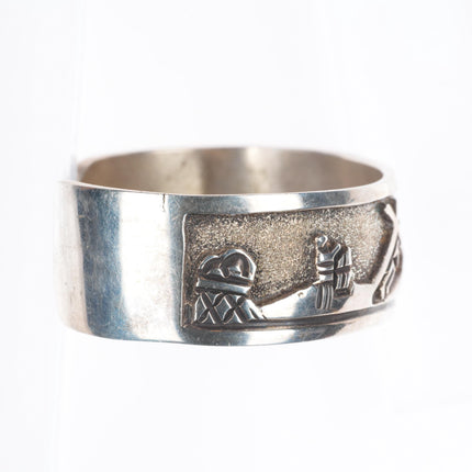 6.2" Roger John Navajo sterling silver resurrection cross cuff bracelet