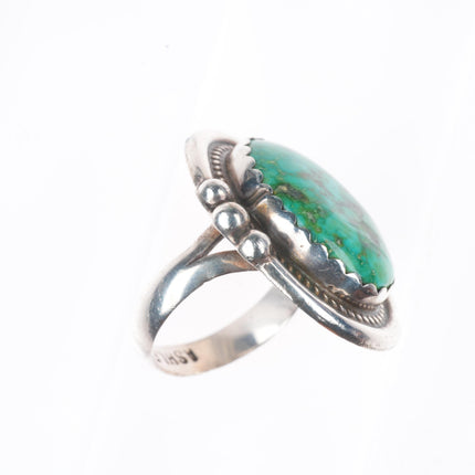sz8 Monroe Ashley Navajo vintage sterling silver green turquoise size 8 ring