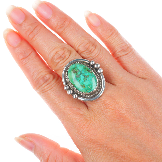 sz8 Monroe Ashley Navajo vintage sterling silver green turquoise size 8 ring