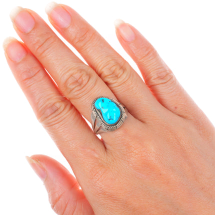 sz7 vintage Reeves Navajo sterling silver turquoise size 7 ring
