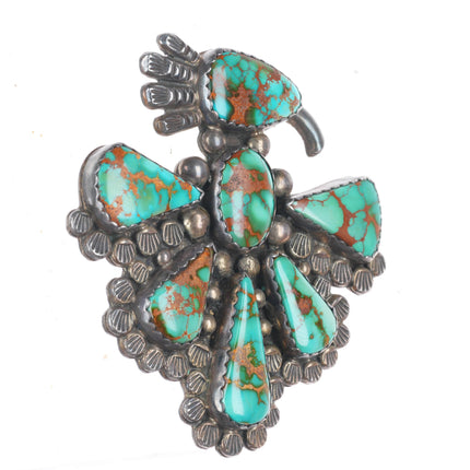 1.5" DS Navajo Royston webbed turquoise sterling silver thunderbird belt buckle