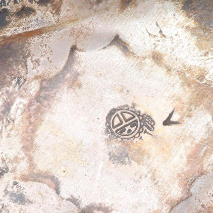 1.5" vintage Navajo sterling silver chip inlay turquoise peyote bird belt buckle