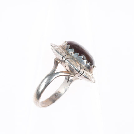 sz6.5 vintage southwestern sterling silver fire agate size 6.5 ring