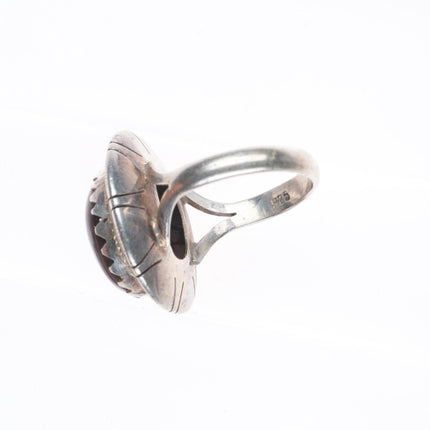 sz6.5 vintage southwestern sterling silver fire agate size 6.5 ring