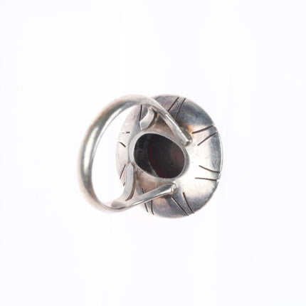 sz6.5 vintage southwestern sterling silver fire agate size 6.5 ring