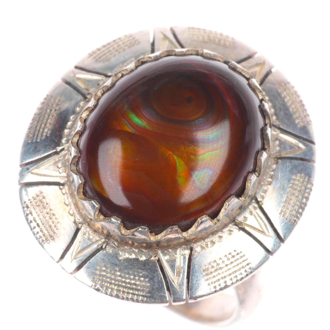 sz6.5 vintage southwestern sterling silver fire agate size 6.5 ring