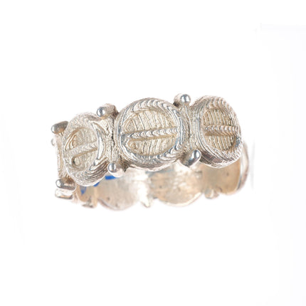 6.5" vintage Navajo cuttlebone cast sterling silver cuff bracelet