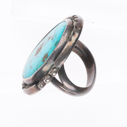 sz8 Big vintage Navajo sterling silver turquoise size 8 women's ring
