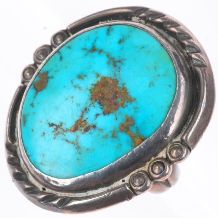 sz8 Big vintage Navajo sterling silver turquoise size 8 women's ring