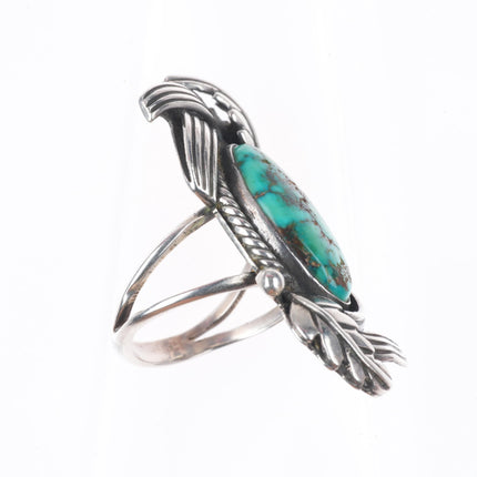 sz8 Lena Mae Smiley Navajo sterling silver high grade turquoise size 8 ring