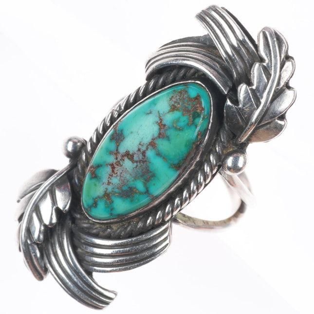 sz8 Lena Mae Smiley Navajo sterling silver high grade turquoise size 8 ring