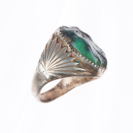 sz11.5 Robert and Bernice Leekya Zuni sterling silver high grade turquoise ring