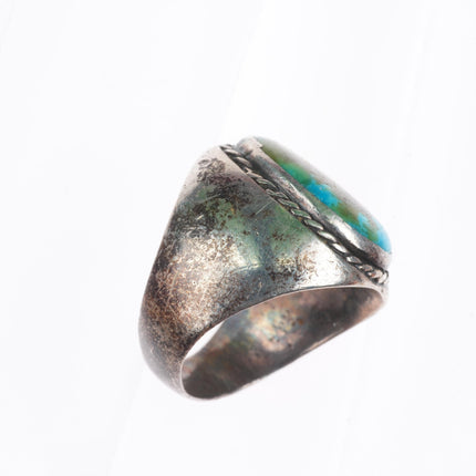 sz11 vintage Navajo sterling silver green/blue turquoise size 11 men's ring