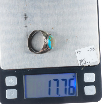 sz11 vintage Navajo sterling silver green/blue turquoise size 11 men's ring