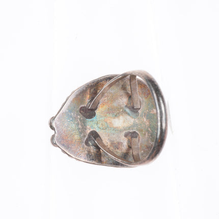sz9 vintage Navajo sterling silver ring with high grade turquoise size 9