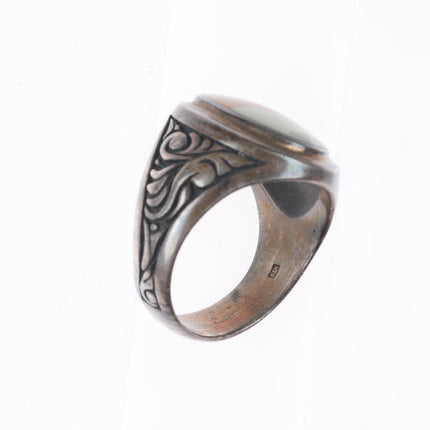 sz10.5 vintage southwestern sterling silver picture jasper size 10.5 ring