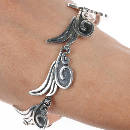 Melesio Villareal Taxco Vintage Sterling silver Necklace, Bracelet, and earrings