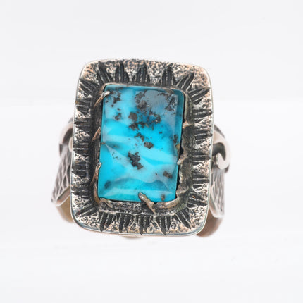 sz14 Jonah Hill/Lomayoosi Designs Hopi sterling silver ring with nice turquoise