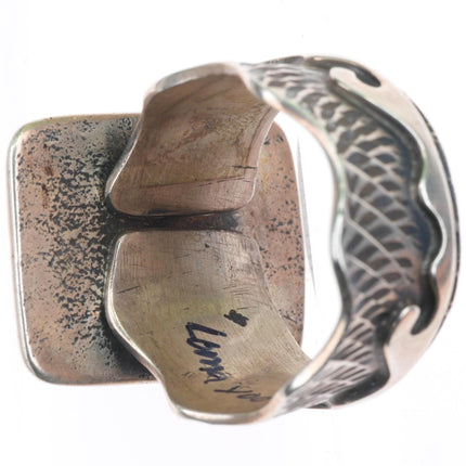 sz14 Jonah Hill/Lomayoosi Designs Hopi sterling silver ring with nice turquoise