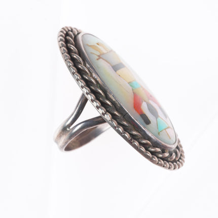 sz7 Roland Hogan Begay Navajo sterling silver Ghan Dancer kachina ring
