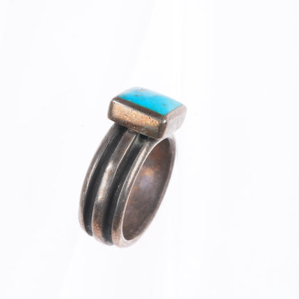 sz7 Phil Chambless southwestern sterling silver size 7 ring with nice turquoise