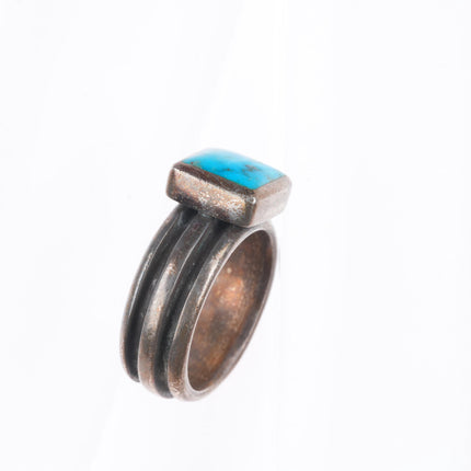 sz7 Phil Chambless southwestern sterling silver size 7 ring with nice turquoise