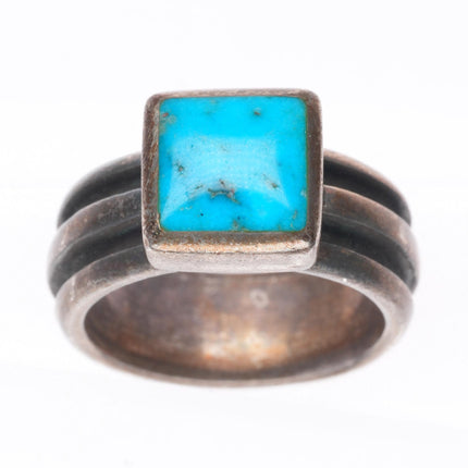 sz7 Phil Chambless southwestern sterling silver size 7 ring with nice turquoise