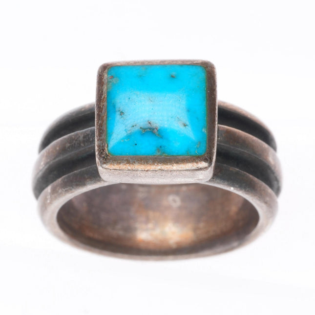 sz7 Phil Chambless southwestern sterling silver size 7 ring with nice turquoise
