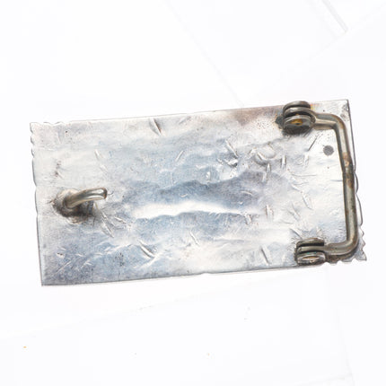 1" Vintage Navajo sterling silver birds form belt buckle with turquoise