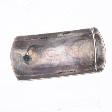 1.2" c1950's Hopi or Navajo vintage sterling silver belt buckle in overlay style