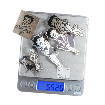 1994 Betty Boop sterling silver Toons pin/brooch lot cartoons