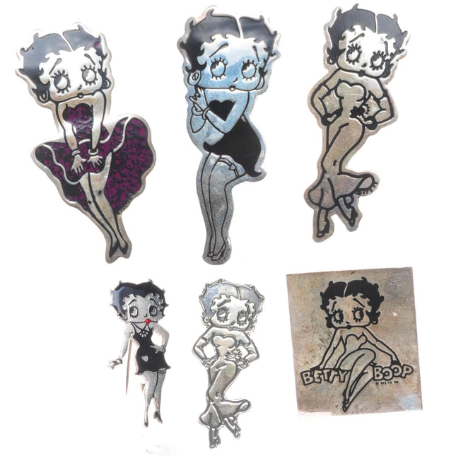 1994 Betty Boop sterling silver Toons pin/brooch lot cartoons