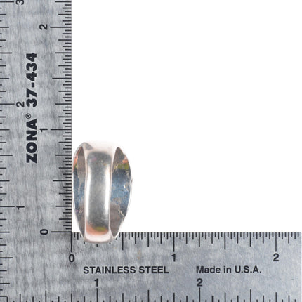 sz10 vintage Zuni sterling silver turquoise flush channel inlay size 10 ring