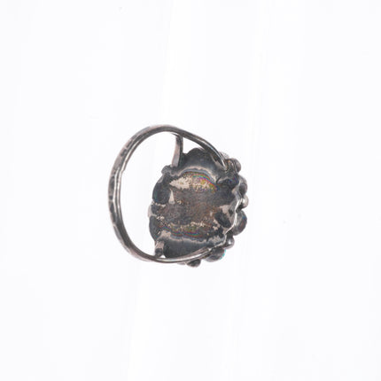 sz5.5 vintage Zuni sterling silver turquoise cluster petit point ring