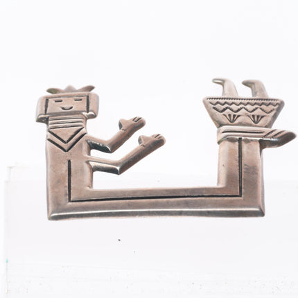 Vintage Felix Joe Navajo sterling silver Yei pin/brooch