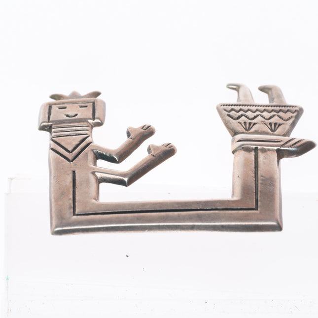 Vintage Felix Joe Navajo sterling silver Yei pin/brooch