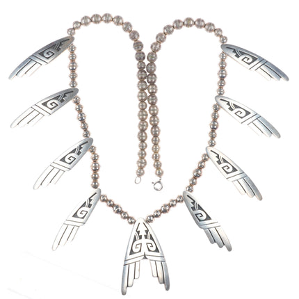 24" Dwayne Lomayestewa Hopi overlay tab necklace sterling silver