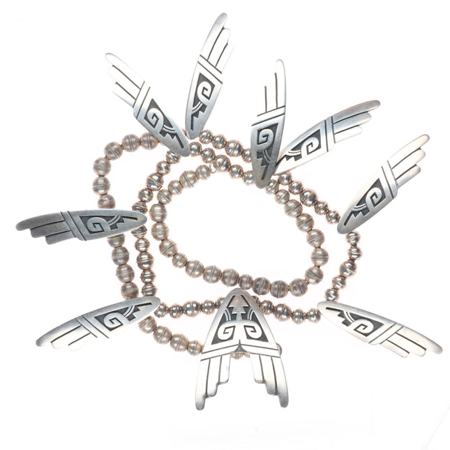 24" Dwayne Lomayestewa Hopi overlay tab necklace sterling silver