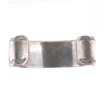 7" 1940's Vintage Zuni sterling silver turquoise/shell inlay cuff bracelet