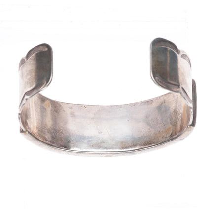 7" 1940's Vintage Zuni sterling silver turquoise/shell inlay cuff bracelet