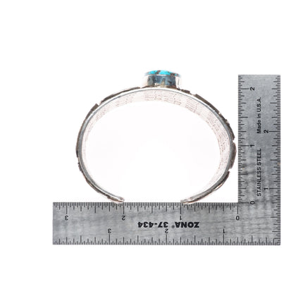 6.5" Big Alex Sanchez Navajo sterling silver high grade turquoise cuff bracelet