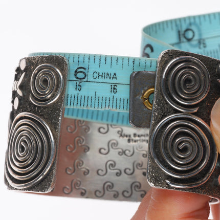 6.5" Big Alex Sanchez Navajo sterling silver high grade turquoise cuff bracelet