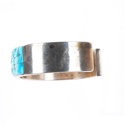 6.3" Griffin-Evangeline Tsabetsaye Zuni cobblestone turquoise cuff bracelet