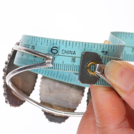 6.4" cuff sz8 ring Lasiloo Zuni sterling silver turquoise snake eye inlay set