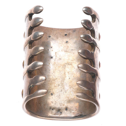 6.5" Antique Turkmen Bilezek sterling silver carnelian cuff bracelet