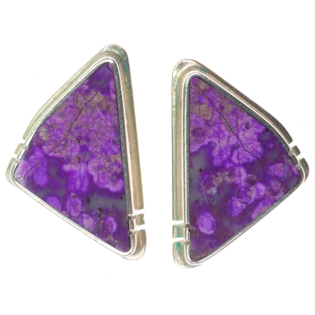 Daniel Zender Sugilite southwestern sterling silver modernist earrings