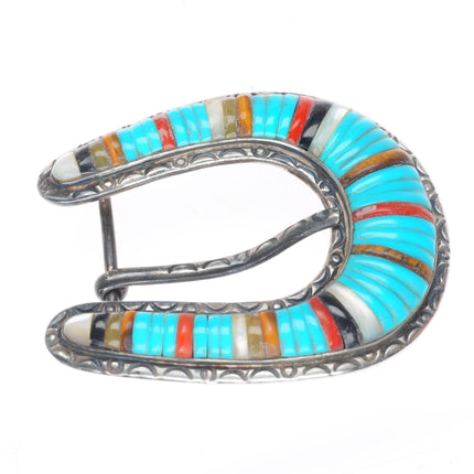 Carlos Eagle Ottawa Native American sterling corn row ranger belt buckle set
