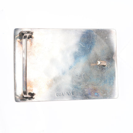 1.25" Emerson H Quannie Hopi overlay snake belt buckle sterling silver