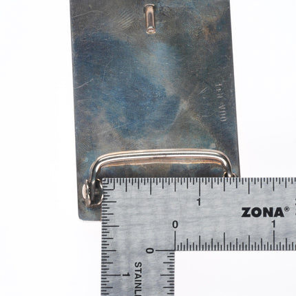 1.25" Emerson H Quannie Hopi overlay snake belt buckle sterling silver
