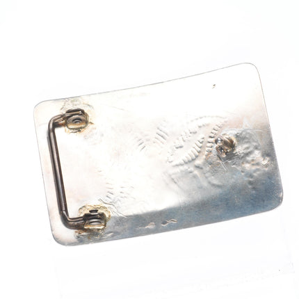 1.25" Loren Sakeva Kumauni Hopi Overlay butterfly belt buckle sterling silver